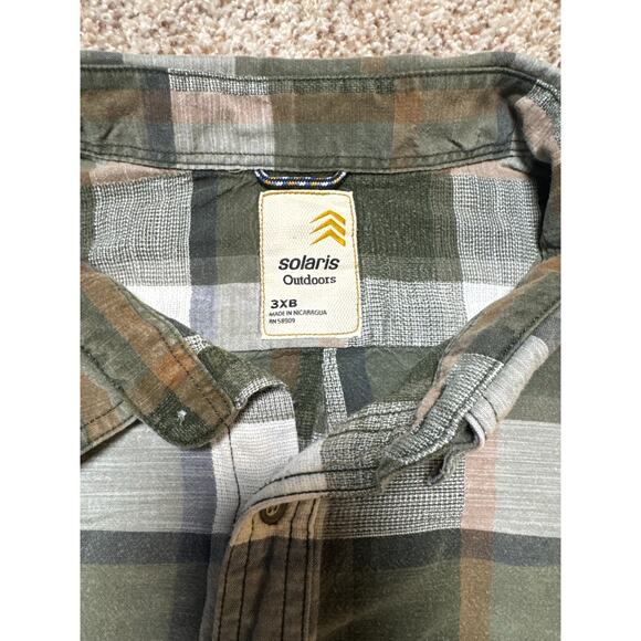 SOLARIS OUTDOORS men's Short sleeve, button down shirt, size 3XB - Picture 3 of 9
